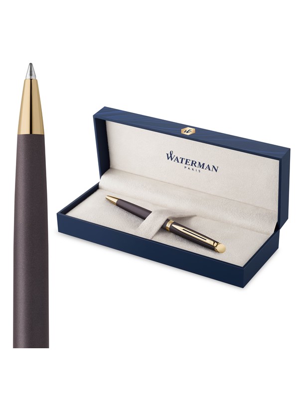 Waterman Hémisphère Ballpoint Pen | Lava Black (The Understated Edit Collection) | Medium Point with Blue Ink | Gift Box