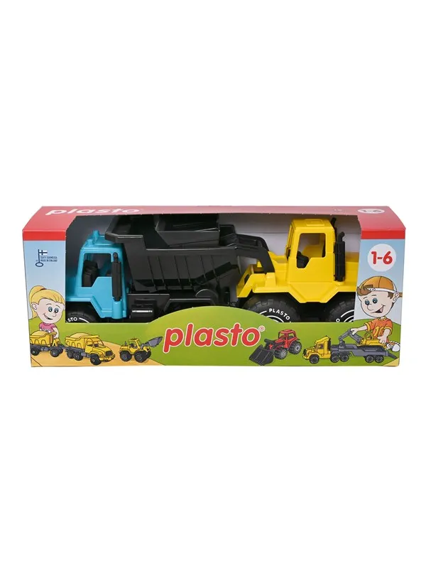 Plasto  Truck and Shoveldozer in retail box