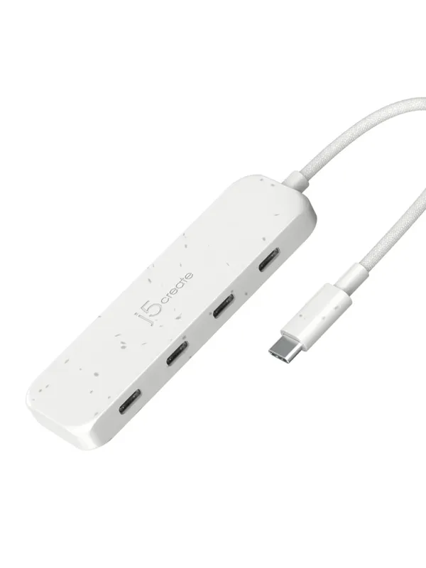 j5create 4-Port USB-C Type-C Hub USB-hub - 4 porter - Hvit