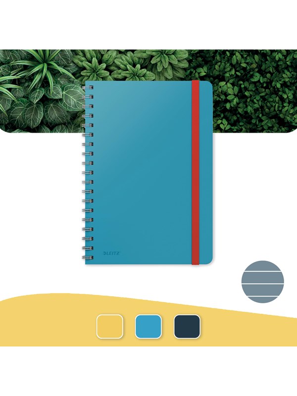 Leitz  Cosy Soft Touch notatbok Hardcover med spiralinnbinding, linjer Sjøblå