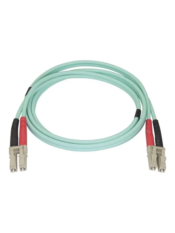 StarTech.com Aqua OM4 Duplex Multimode Fiber Optic Cable - 100 Gb - 50/125 - LSZH - LC/LC - 1 m - network cable - 1 m - aqua - Blå - 1m
