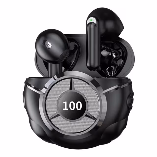 Trådløse Hodetelefoner Semi-In-Ear Støydempende HiFi Stereolyd Bluetooth - Svart