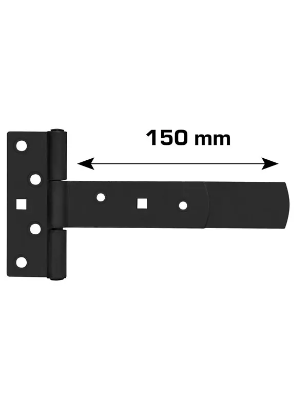 Home>it T-hinge matt black 150 x 30 mm zinc-coated carbon steel