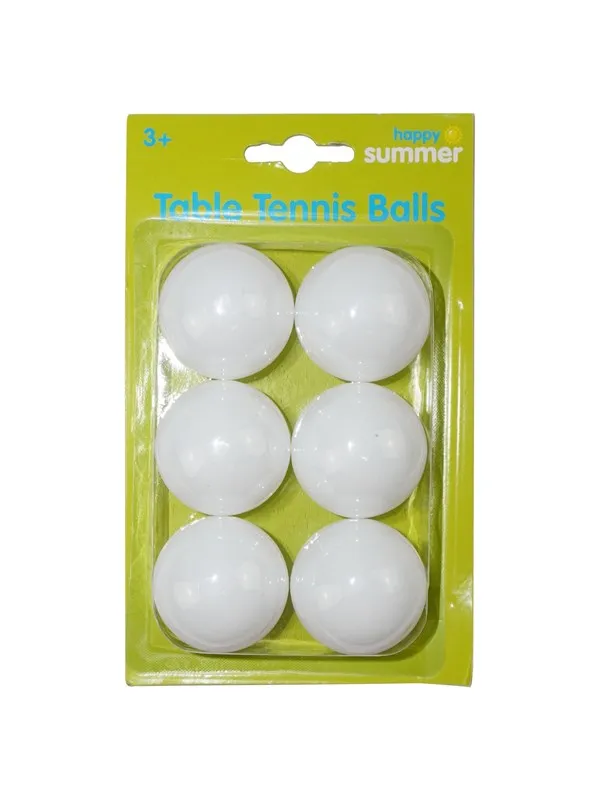 Happy Summer Table Tennis Balls 6-Pack