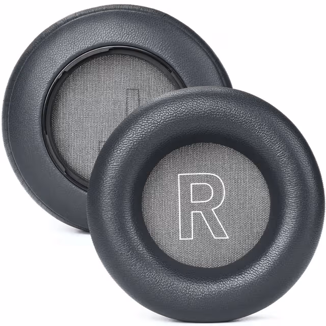 Lammeskinn Memoryskum Erstatningsøreputer 2-pakning, kompatibel med Bang & Olufsen Beoplay HX og H9 3. generasjon — Myke skinnøreputer for bedre støyisolasjon og komfort Sort