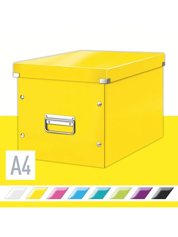 Leitz Oppbevaringsboks Click & Store Kube  WOW Large Gul