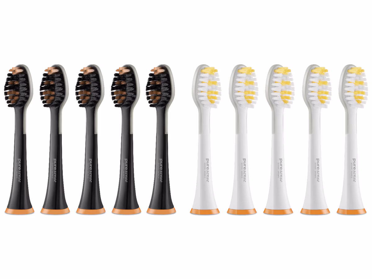 Puresense Dental C Sonic Tannbørstehoder med tungeskraper 10pk (large)