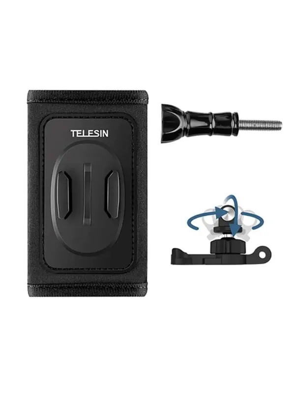 TELESIN backpack strap mount kit with 360° J-hook mount for sports cameras (GP-BPM-005)