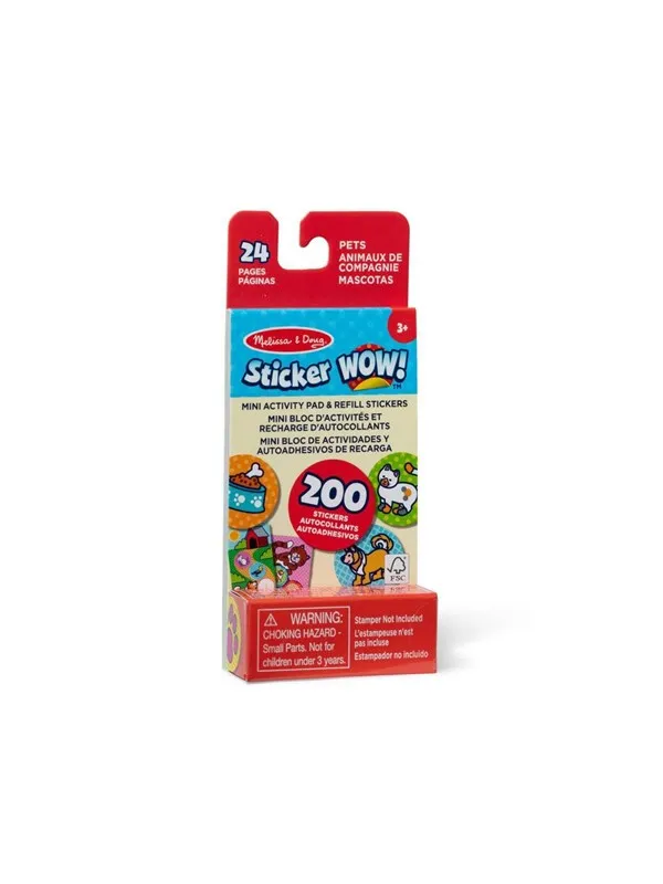 Melissa & Doug Sticker Wow! Mini Activity Pad & Refill Stickers : Pets