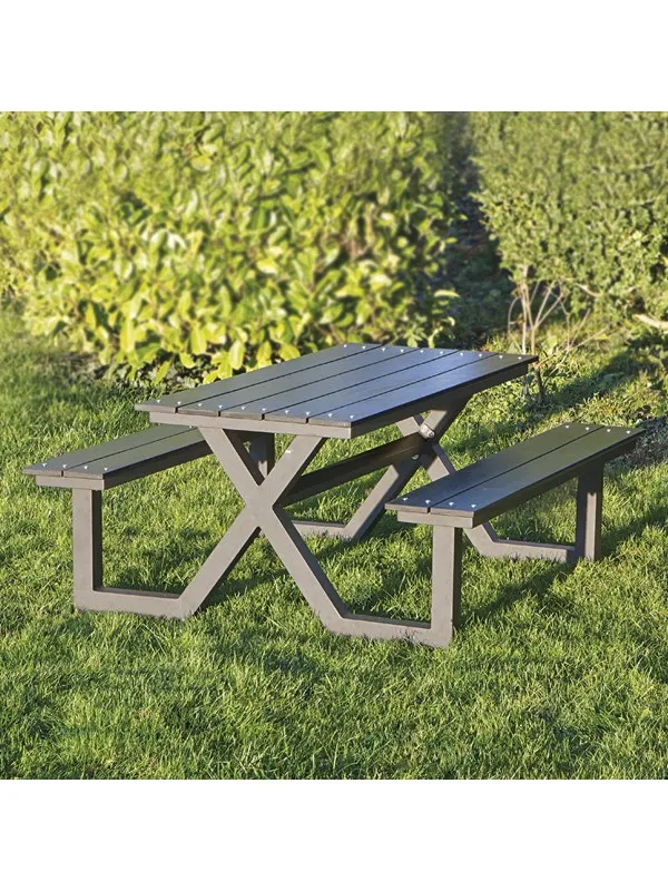 HORTUS Kids picnic table model X black nonwood and anthracite frame