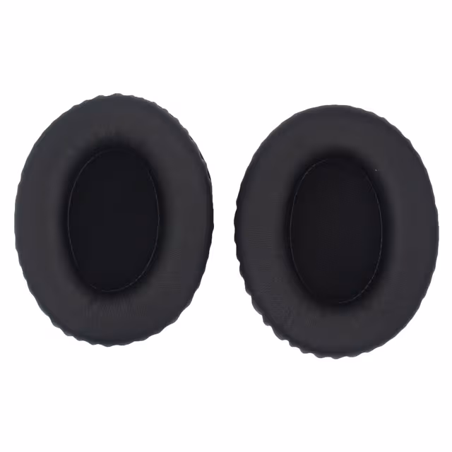 Premium 90x70mm Ovale Øreputer i Proteinlær - Svart (2-pakning)