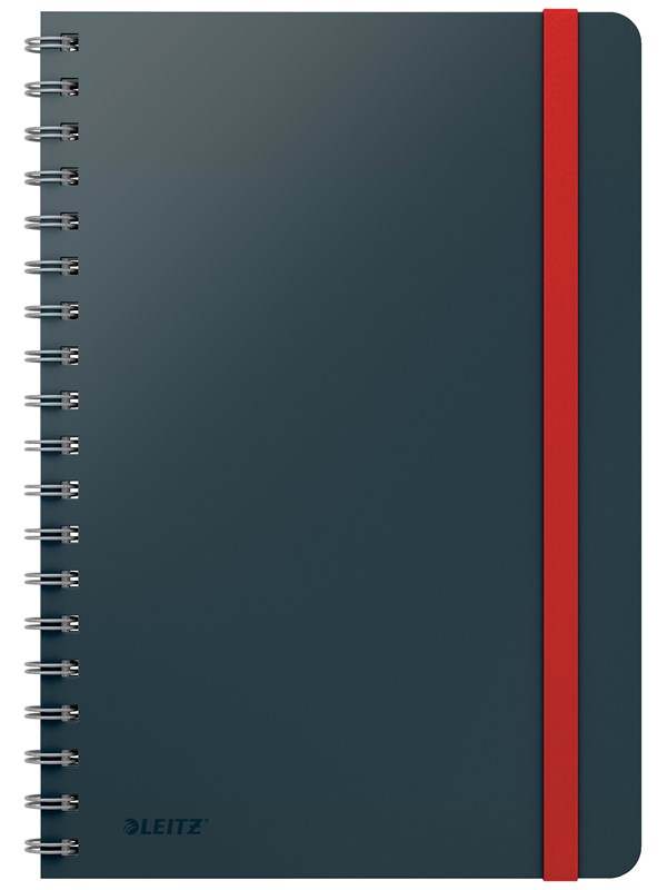 Leitz  Cosy Soft Touch stor notatbok Hardcover med spiralinnbinding, ruter Fløyelsgrå