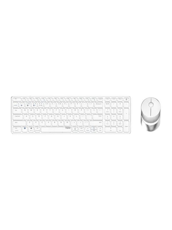 RAPOO 9750M - Tastatur & Mussett - Nordisk - Hvit