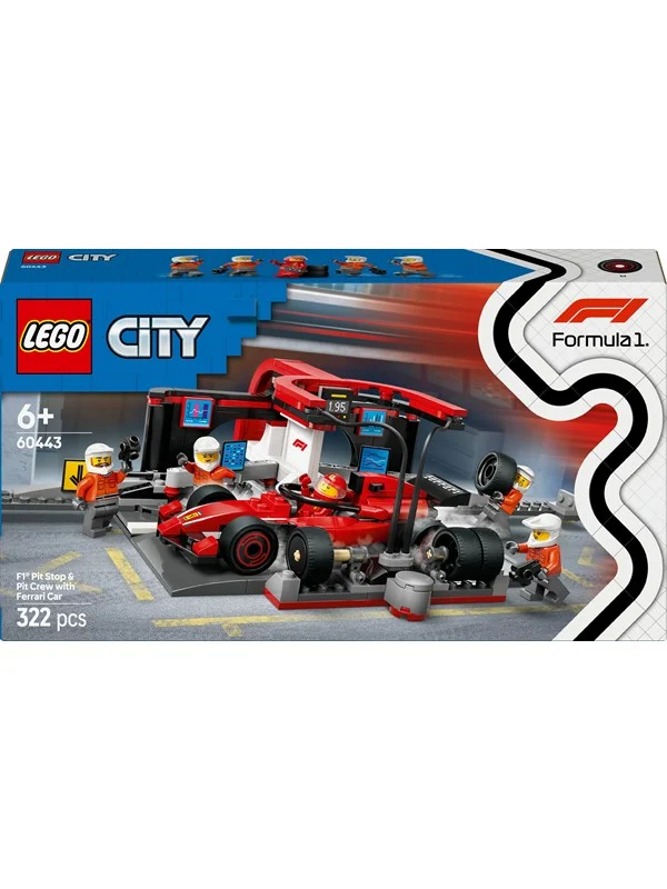 LEGO City 60443 F1®-depotstopp og -team med Ferrari-bil