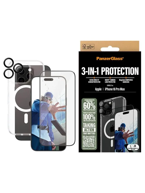 PanzerGlass 3-in-1 Protection Bundle iPhone 16 Pro Max