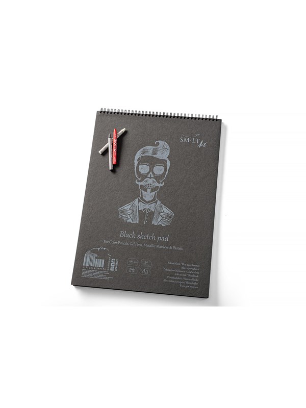 SMLT Drawing pad with BLACK paper. A3. 165g.