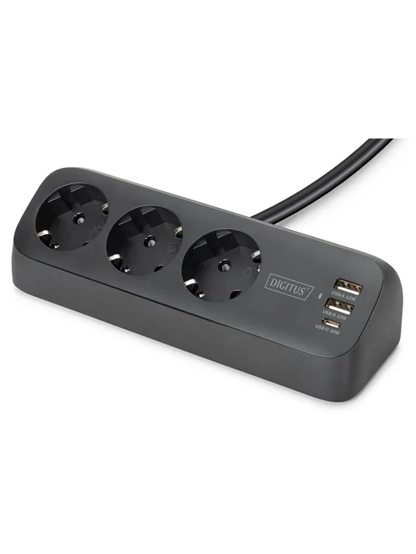 DIGITUS 3-Way Desk Power Socket.