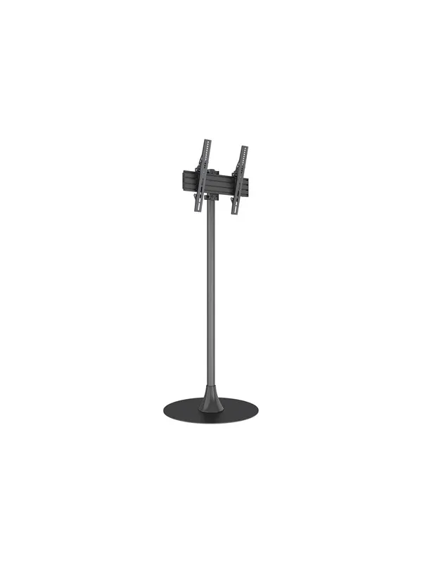 Multibrackets M stand - for flat panel - single pole round floor base - black - Max 50 kg - recommended for 65"