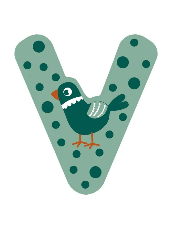 Small Foot - Wooden Animal Children's Letter - V