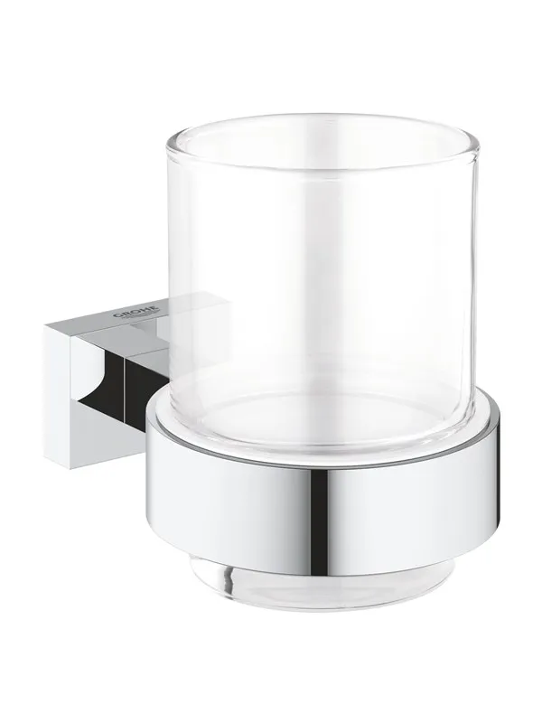 Grohe Essentials Cube Krystalglas med holder krom