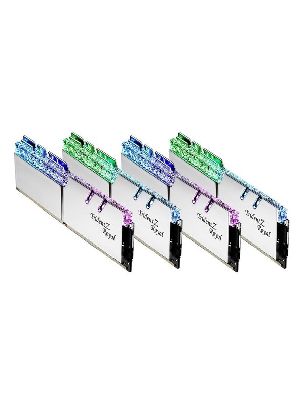 G.Skill Trident Z Royal DDR4-3200 - 64GB - CL16 - Quad Channel (4 pcs) - Intel XMP - Sølv med RGB