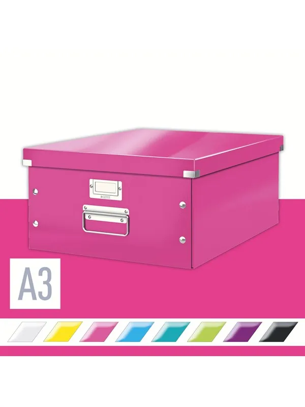 Leitz Oppbevaringsboks Click & Store  WOW Large Rosa