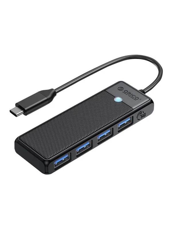 ORICO Hub 4in1 USB A3.0x4 (black) USB-hub - USB 3.0 - 4 porter - Svart