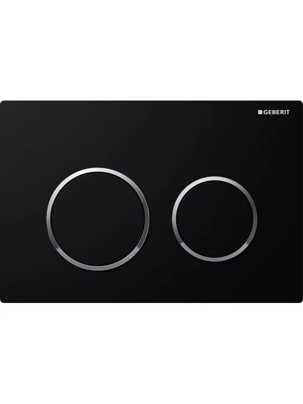 Geberit actuator plate omega20 for dual flush: black / bright chrome / black