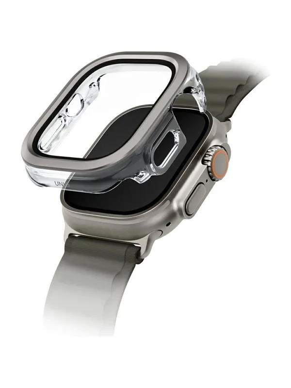 UNIQ Voute Tempered Glass Case for Apple Watch Ultra 49mm - Silver