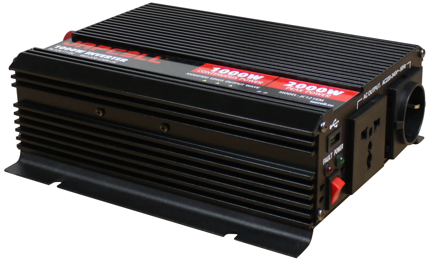 Japcell Inverter 12V/230V 1000W/2000W modifisert sinus
