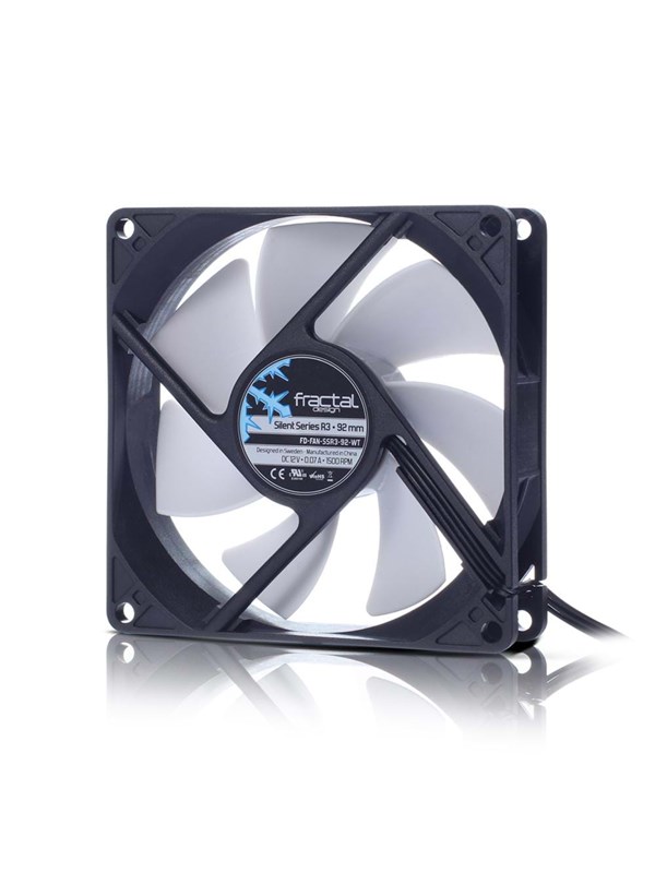 Fractal Design Silent Series R3 - Kabinettvifte - 92mm - Svart med hvite vinger - 18 dBA