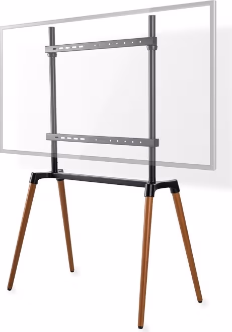 Nedis TV Floor Stand | 60 - 75 "" | Maximum skjerm vekt: 40 kg | Scandinavian Design | Anti-tip stropp | Snap-lock | Aluminium / Stål | Sort