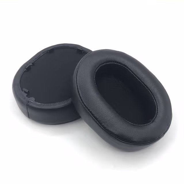 Par med øreputer i saueskinn med akustisk skum kompatibelt med Sony WH-1000XM5 og XM6 Sort