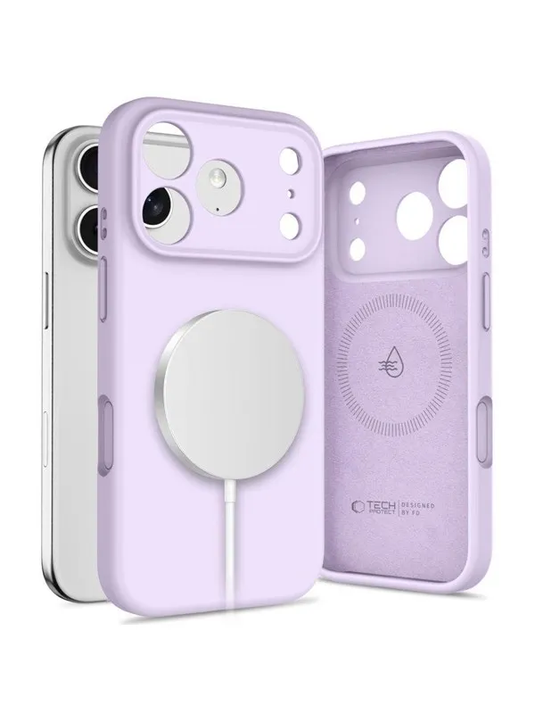 Tech-Protect Silicone MagSafe Case for iPhone 17 Pro - Purple