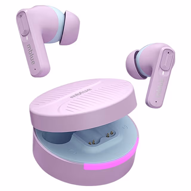MBLUE AR03pro ANC støyreduksjon Bluetooth 5.3 ørepropper Low Latency Gaming Hodetelefoner - Lilla