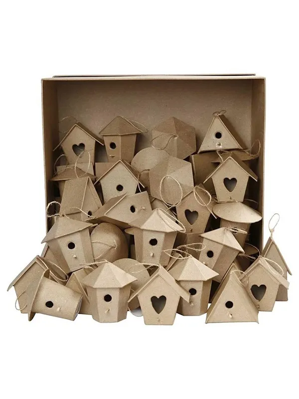Creativ Company Birdhouses Papier mache 60st.