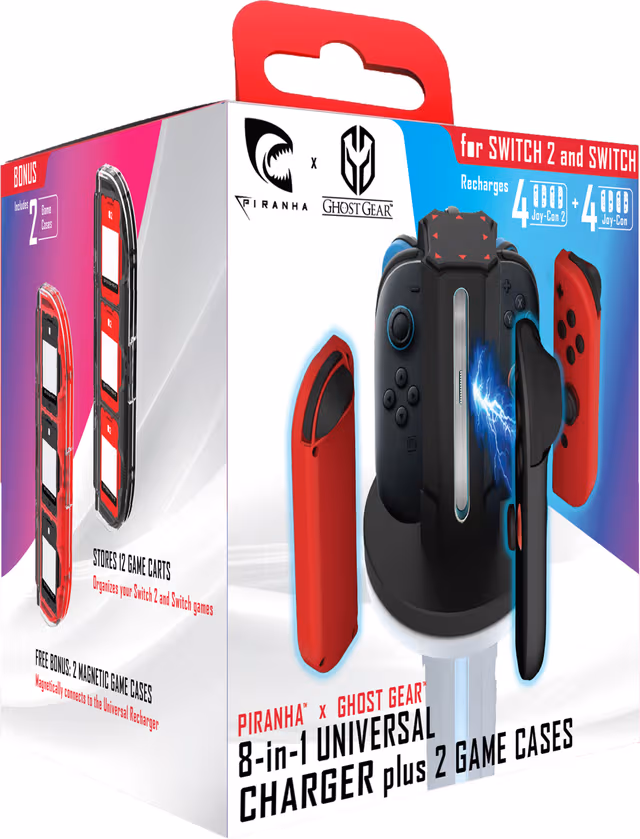 Piranha x GhostGear Nintendo Switch 1/2 Joy-Cons lader