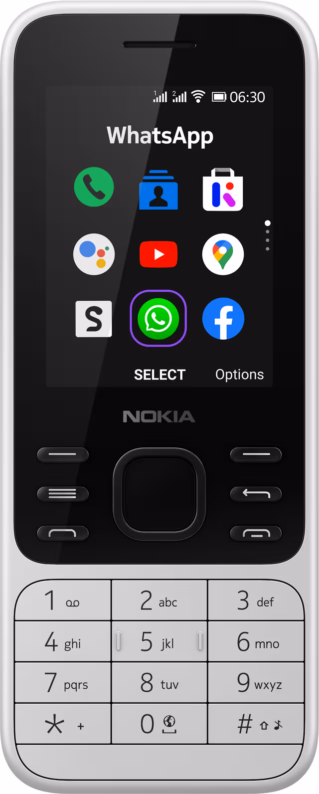 Nokia 6300 4G mobiltelefon (hvit)