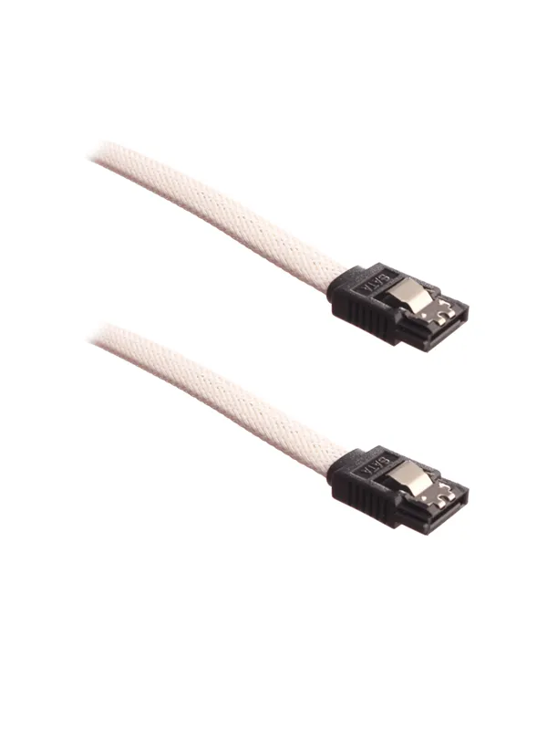 DUTZO Sleeved SATA kabel - Hvit - 0.17 m