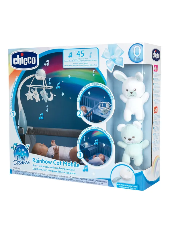 Chicco Rainbow cot mobile light blue