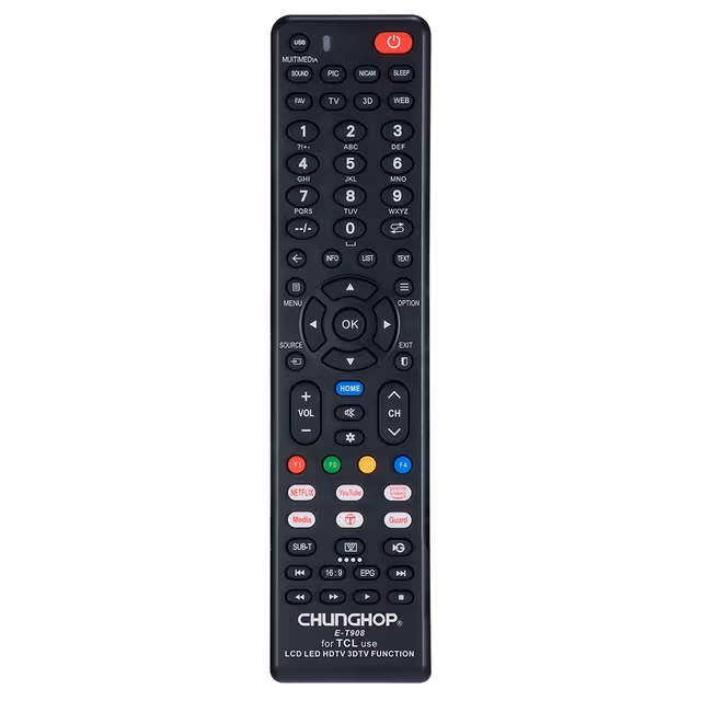 TV-fjernkontroll CHUNGHOP erstatning for E-T908 for TCL TV