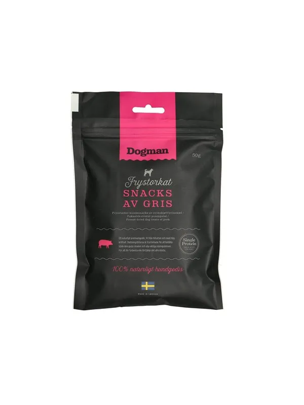 Dogman Hundegodbiter Frysetørkede svinesnacks 50g