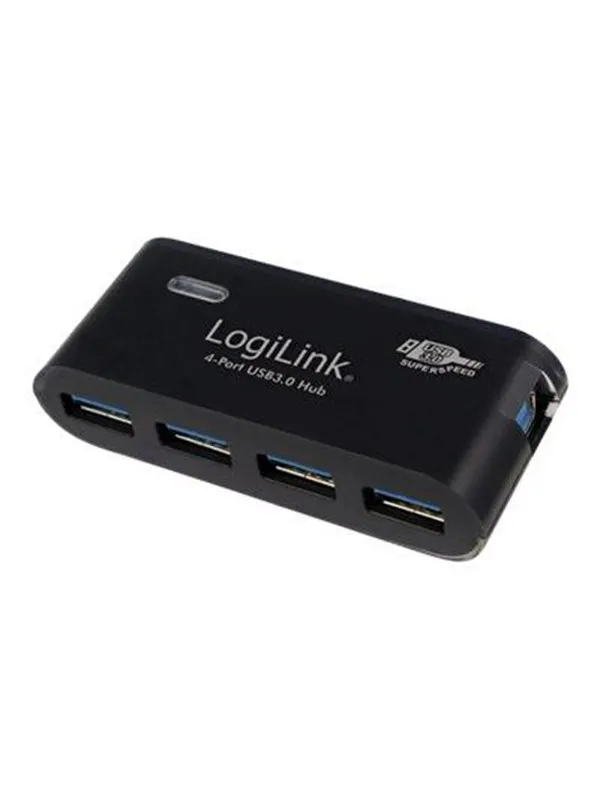 LogiLink USB 3.0 hub 4-port black USB-hub - USB 3.2 - 4 porter - Svart