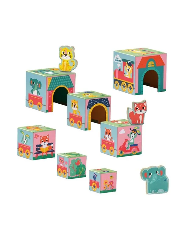 SES Creative Tiny Talents Stacking Blocks Tower with Animal Figures