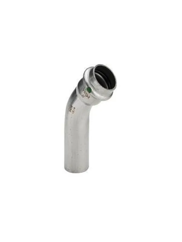 Viega Sanpress Inox bend 45° 15 Stainless steel/bright 435387