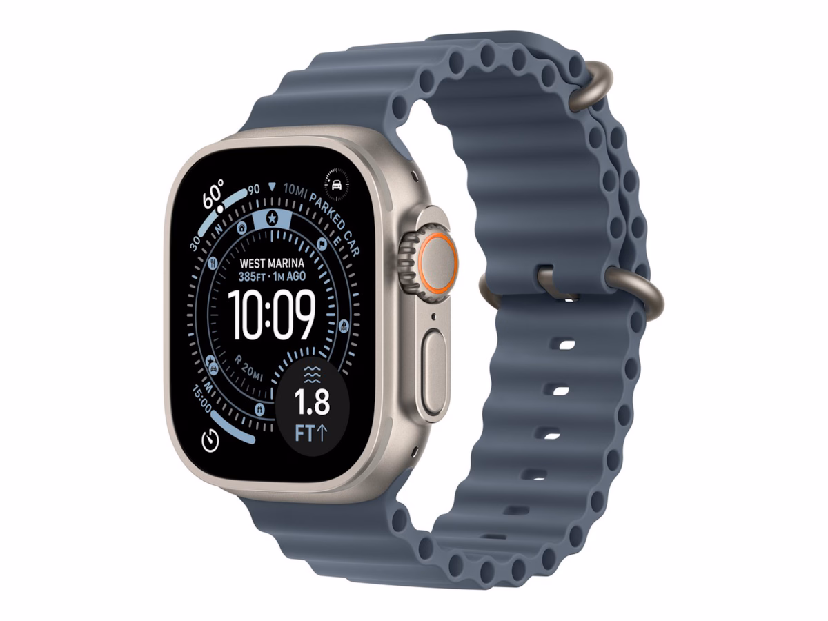 Apple Watch Ultra 3 GPS + Cellular 49mm Natural Titanium Case with Anchor Blue Ocean Band