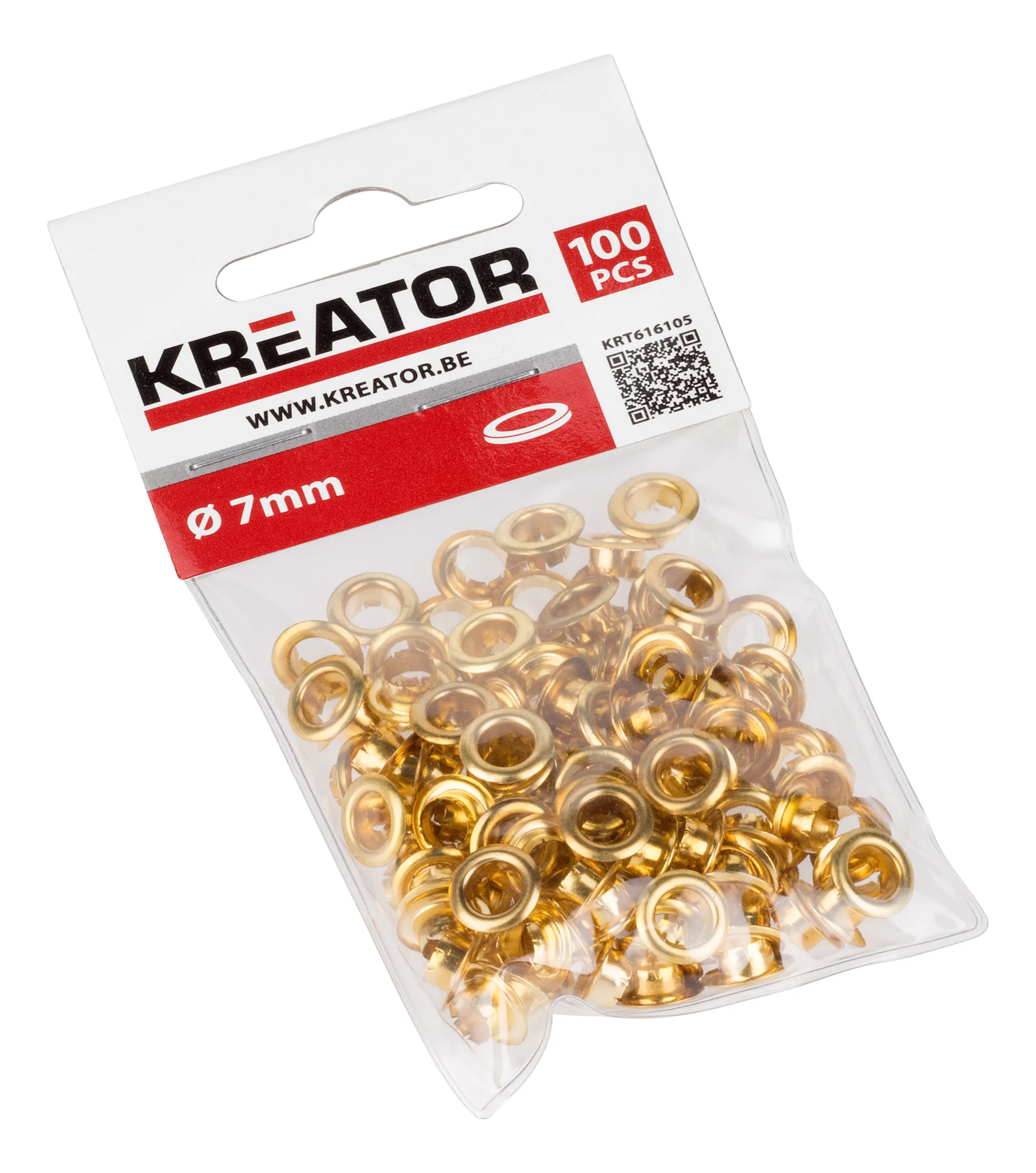 Kreator maljer/øyne messing 7 mm 100 stk