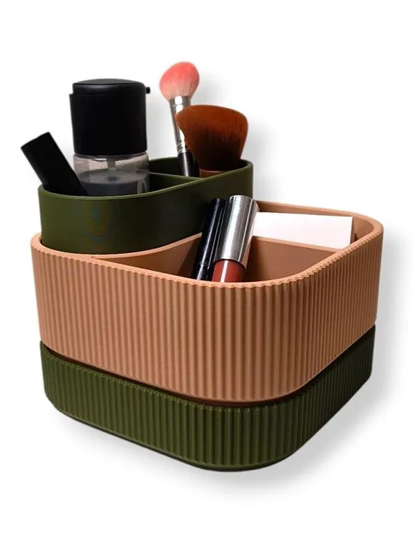 Simiu STACKSEY CUBE - Makeup Stand - Olive/Beige - 13 x 16cm