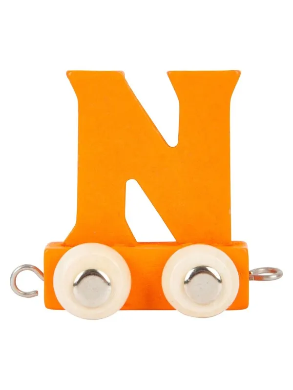 Small Foot - Wooden Letter Train Orange - N - 12 pieces