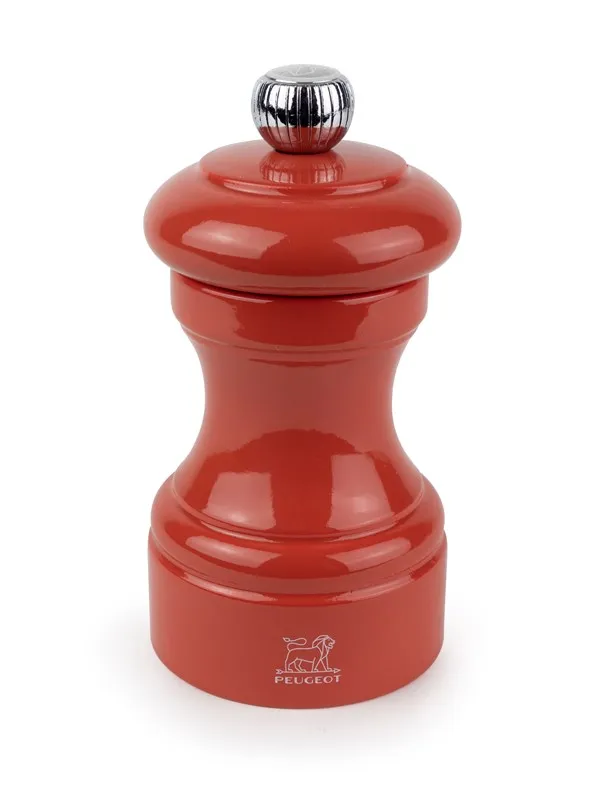 Peugeot Bistro Salt Mill in Wood Terracotta Gloss 10cm